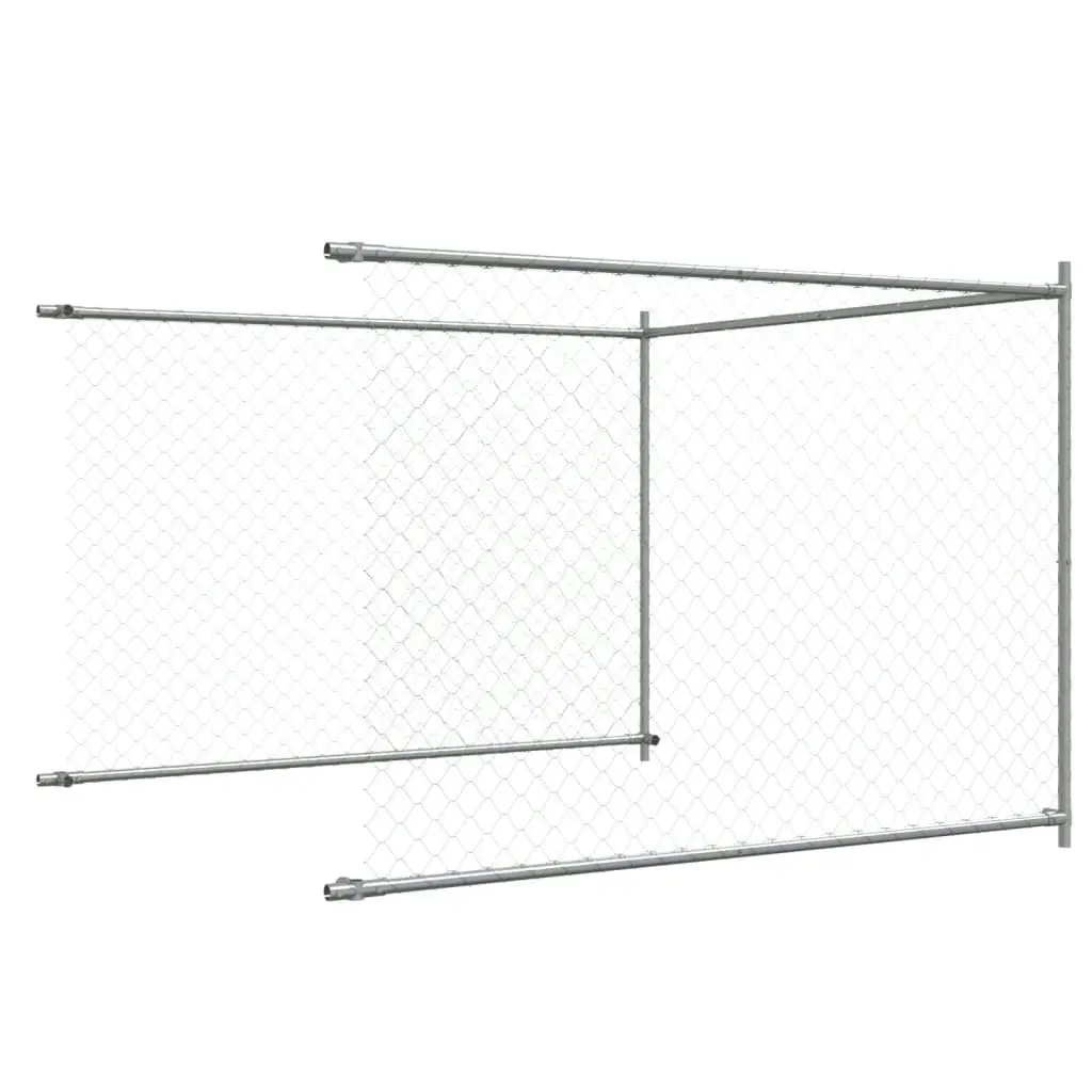 Dog Cage with Door Grey 12x2x1.5 m Galvanised Steel 3209582