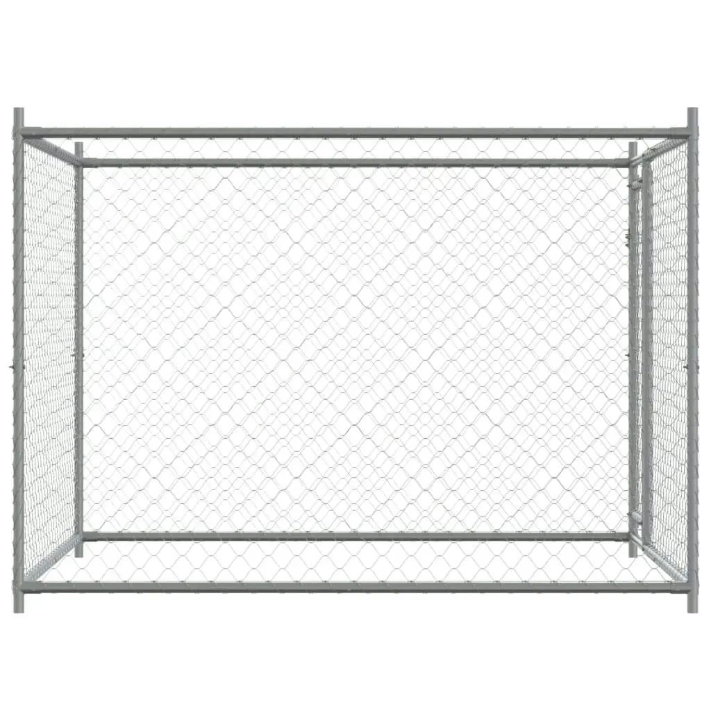 Dog Cage with Door Grey 2x2x1.5 m Galvanised Steel 172562