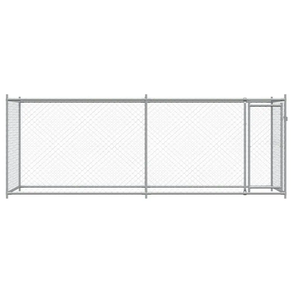 Dog Cage with Door Grey 4x2x1.5 m Galvanised Steel 3209578