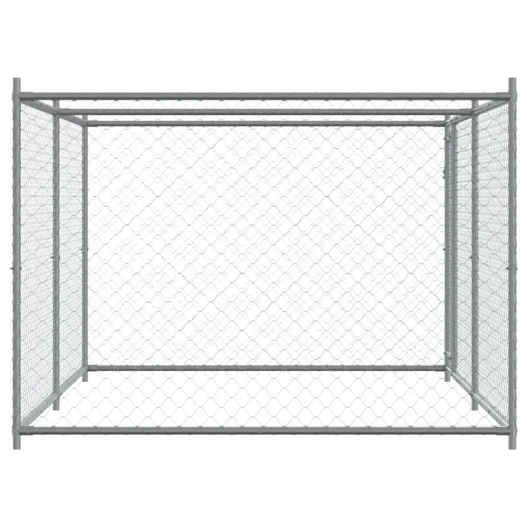 Dog Cage with Door Grey 4x2x1.5 m Galvanised Steel 3209578