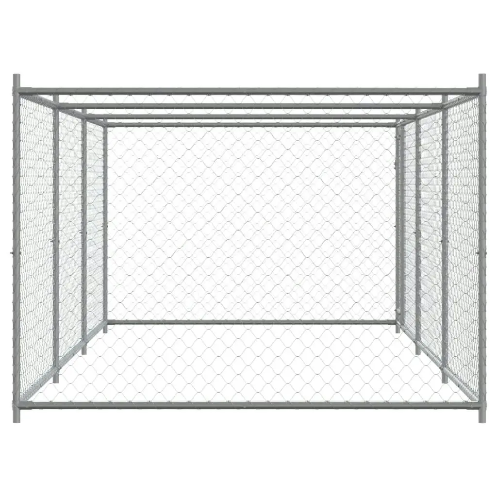 Dog Cage with Door Grey 6x2x1.5 m Galvanised Steel 3209579