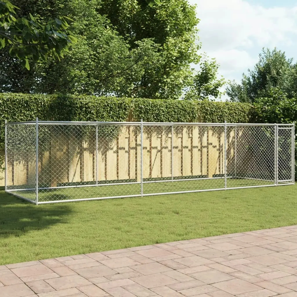 Dog Cage with Door Grey 6x2x1.5 m Galvanised Steel 3209579