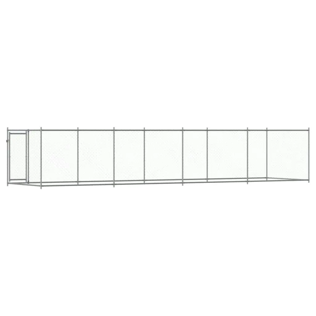 Dog Cage with Door Grey 8x2x1.5 m Galvanised Steel 3209580