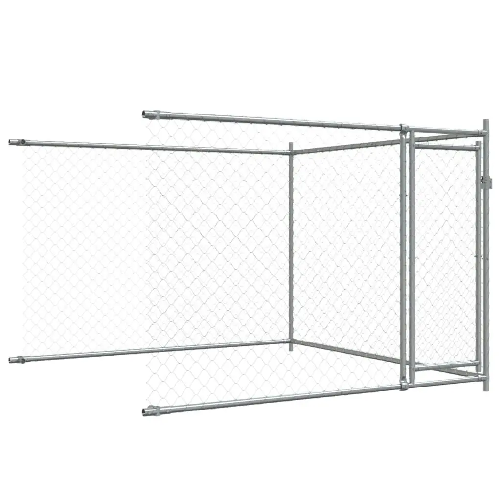 Dog Cage with Doors Grey 10x2x1.5 m Galvanised Steel 3209576