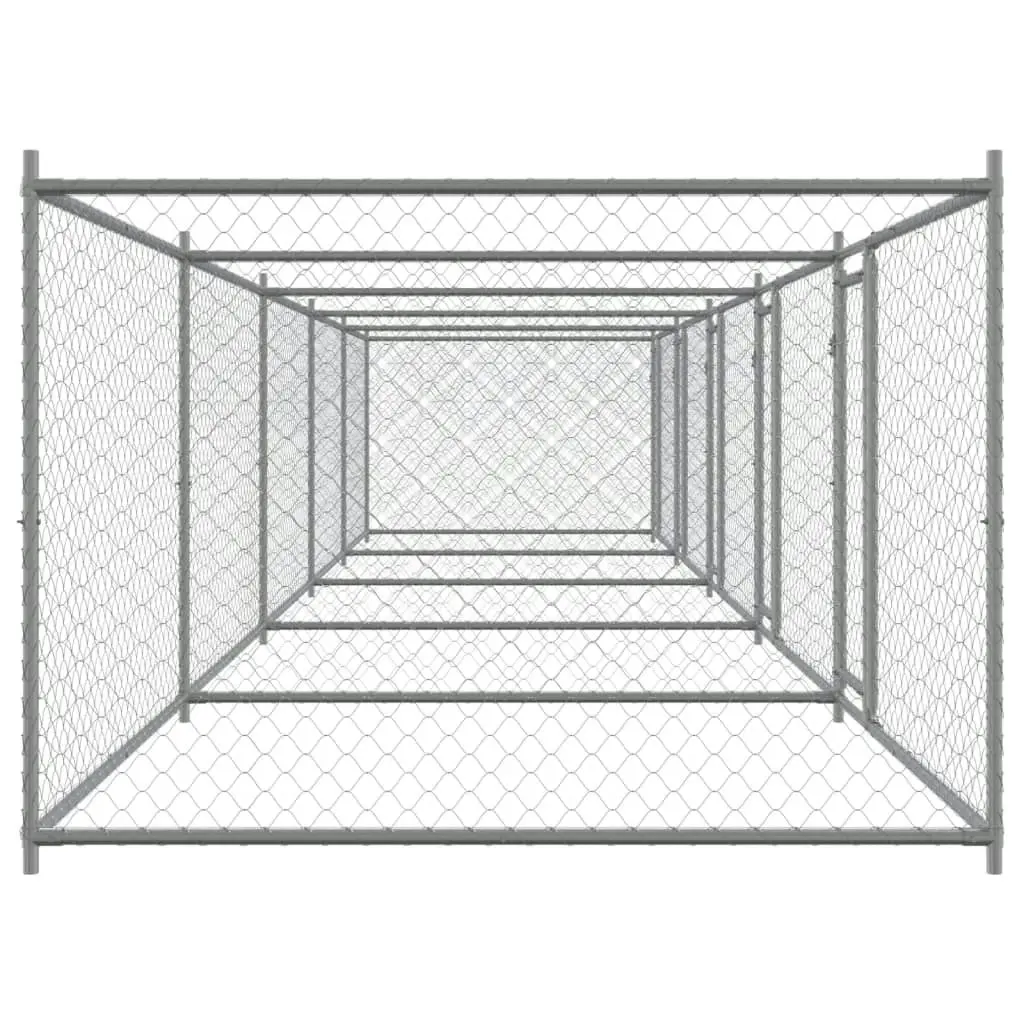 Dog Cage with Doors Grey 10x2x1.5 m Galvanised Steel 3209576