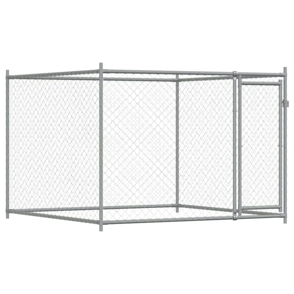 Dog Cage with Doors Grey 4x2x1.5 m Galvanised Steel 3209573