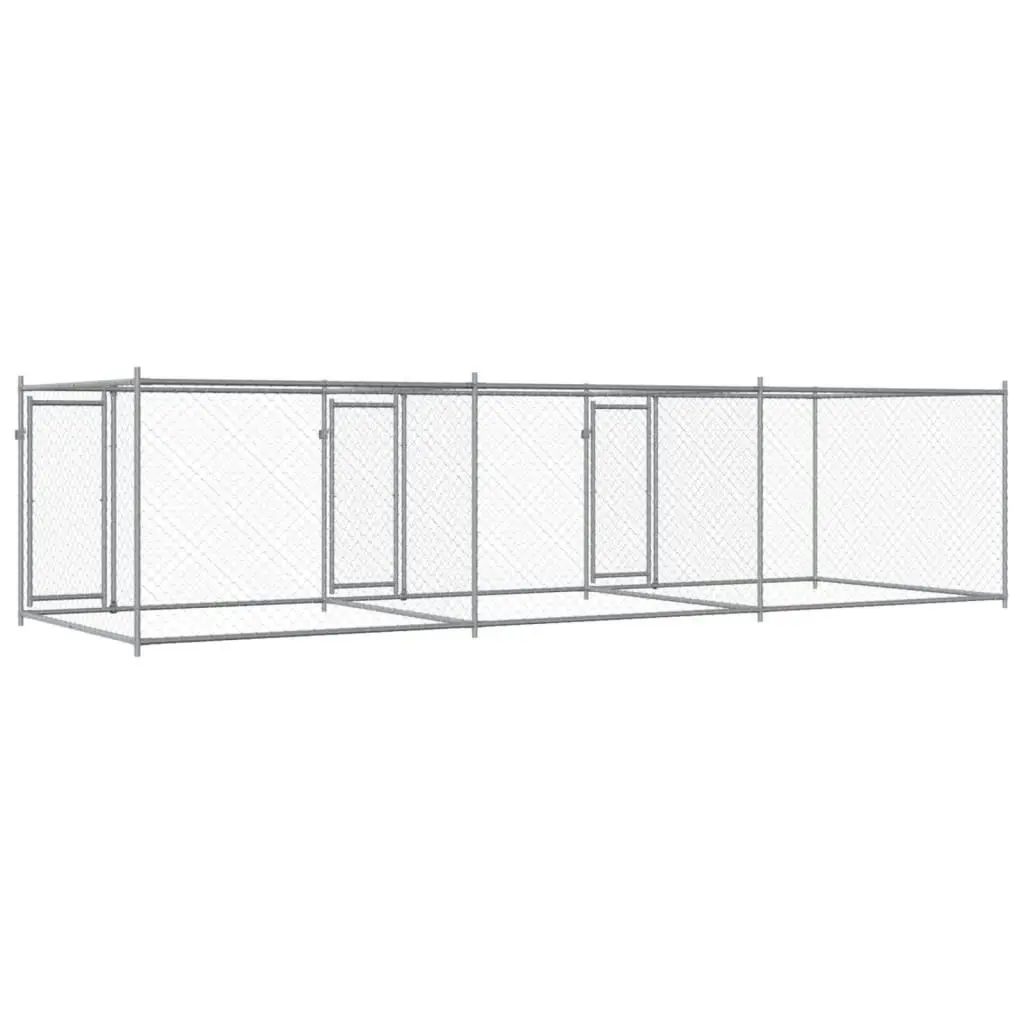 Dog Cage with Doors Grey 6x2x1.5 m Galvanised Steel 3209574