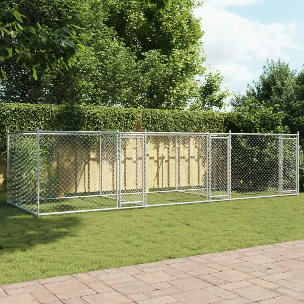 Dog Cage with Doors Grey 6x2x1.5 m Galvanised Steel 3209574