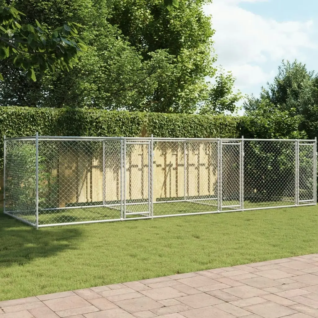 Dog Cage with Doors Grey 6x2x1.5 m Galvanised Steel 3209574