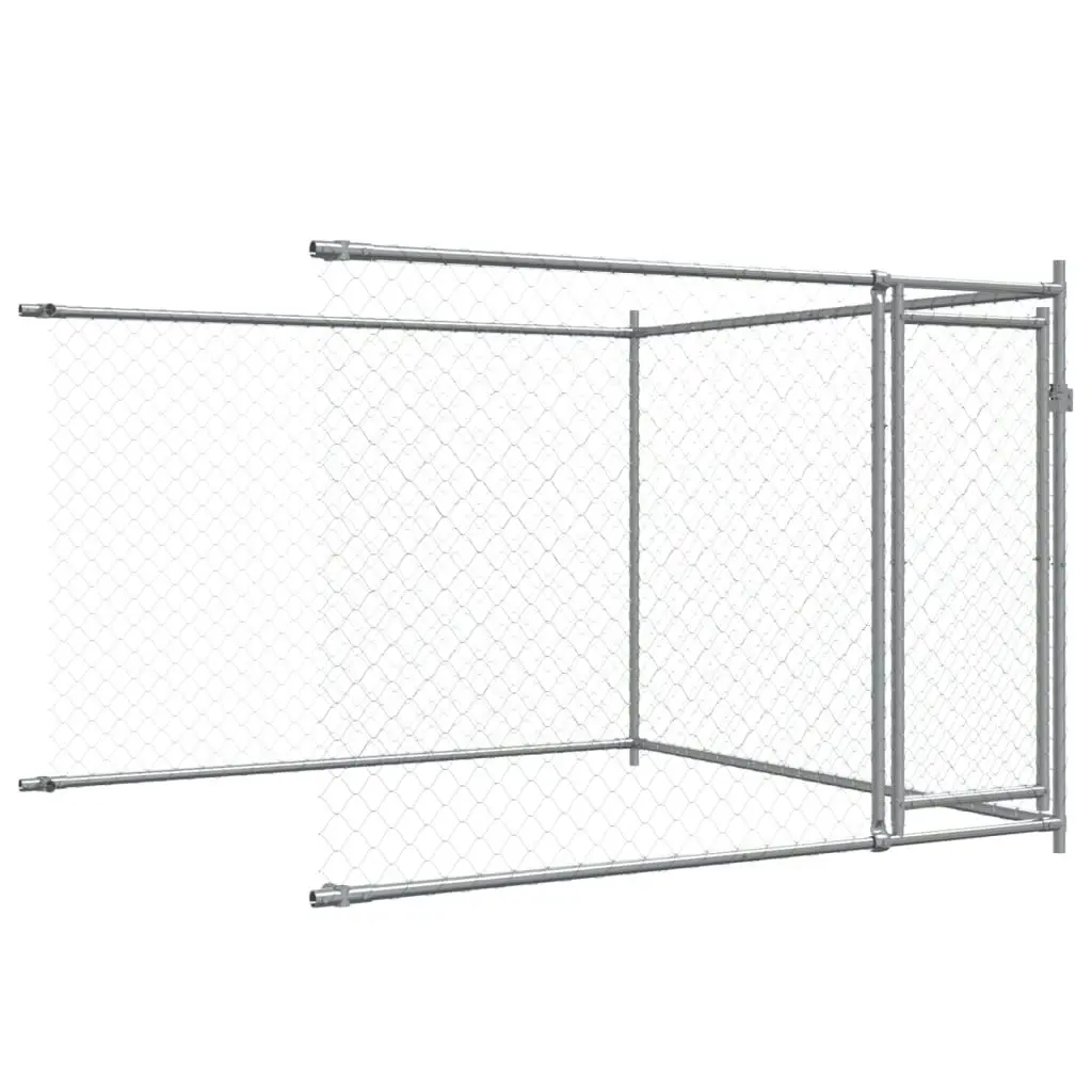 Dog Cage with Doors Grey 8x2x1.5 m Galvanised Steel 3209575