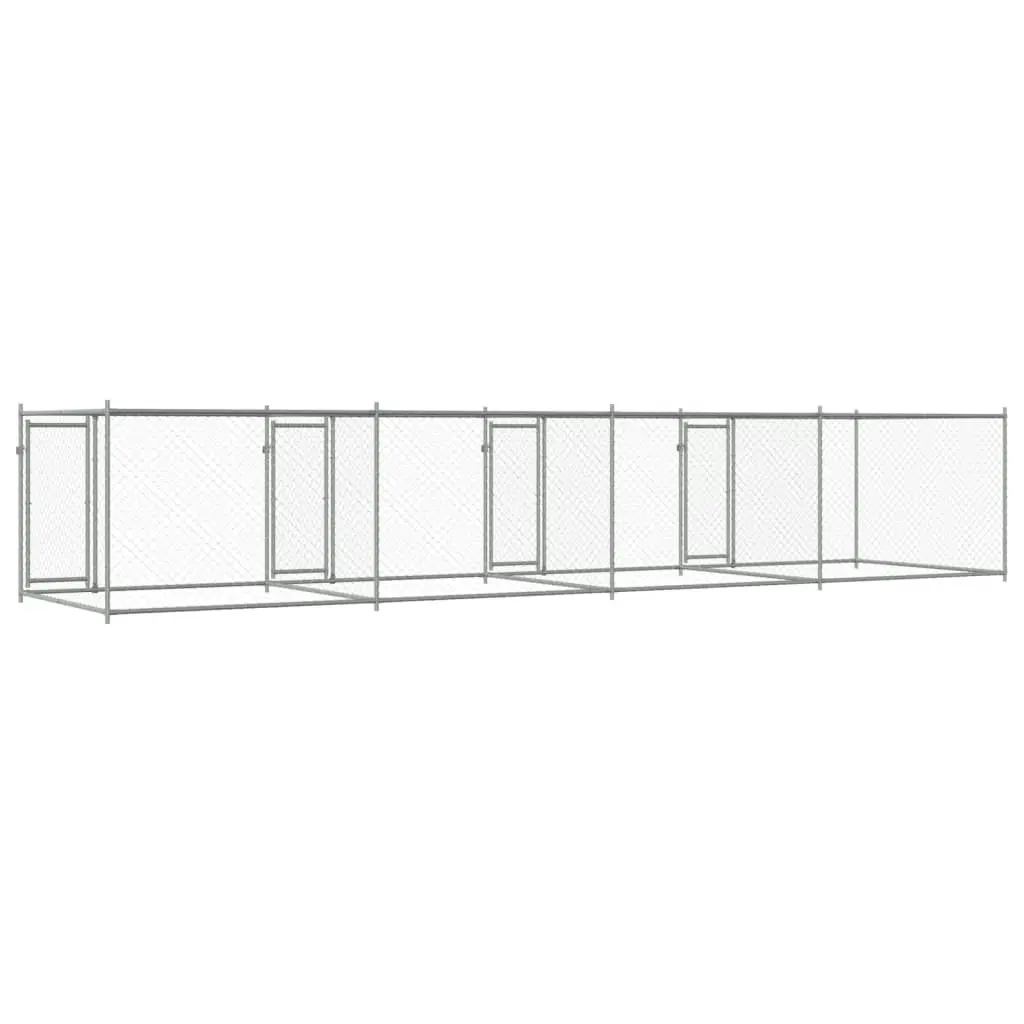 Dog Cage with Doors Grey 8x2x1.5 m Galvanised Steel 3209575