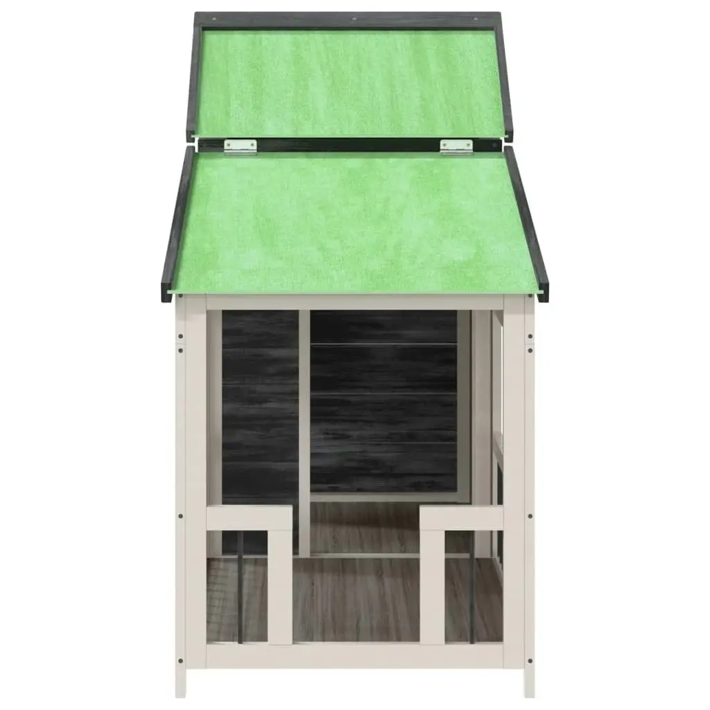 Dog Kennel Grey 143x60.5x109 cm Solid Wood Pine 172262