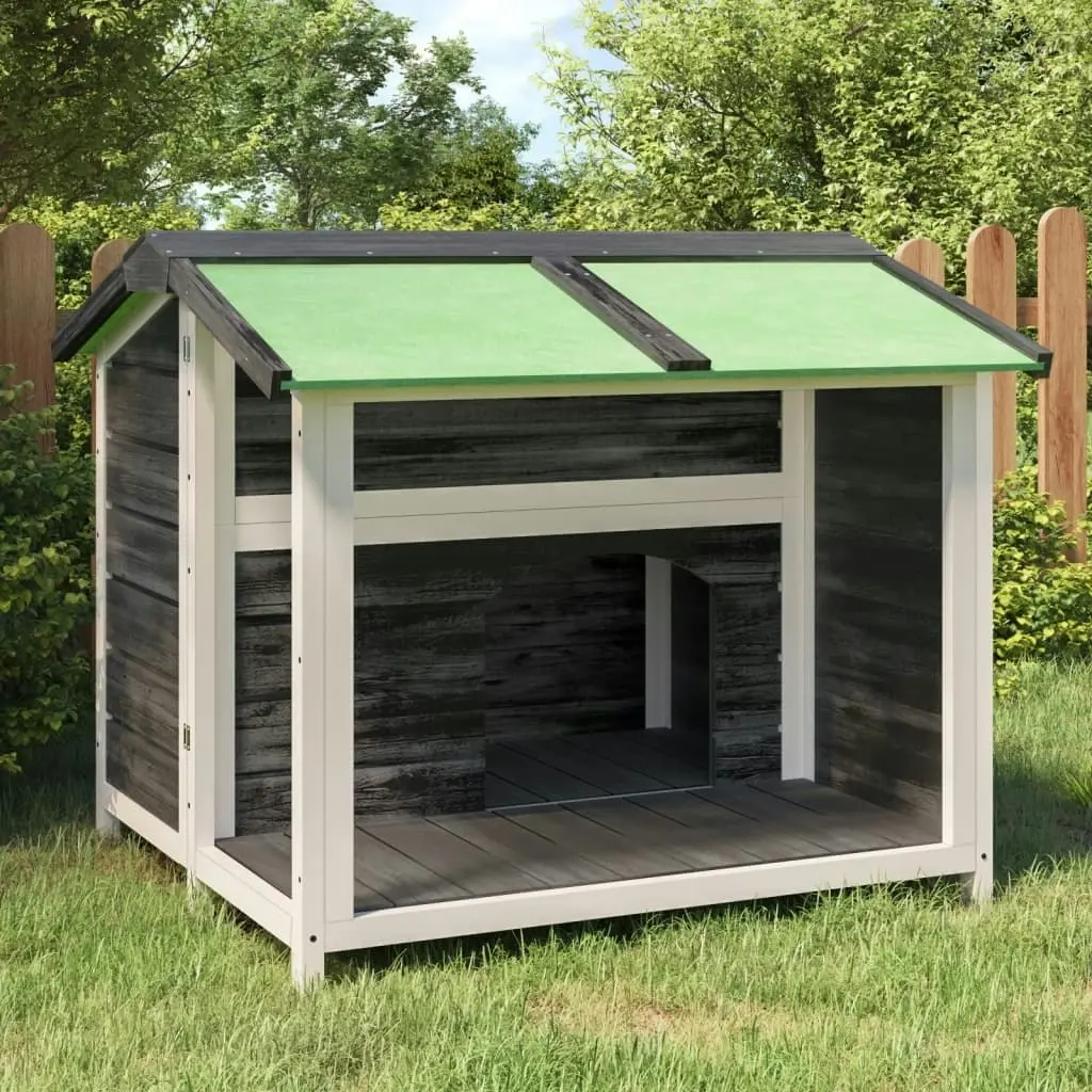 Dog Kennel Grey 96x87x80.5 cm Solid Wood Pine 172265