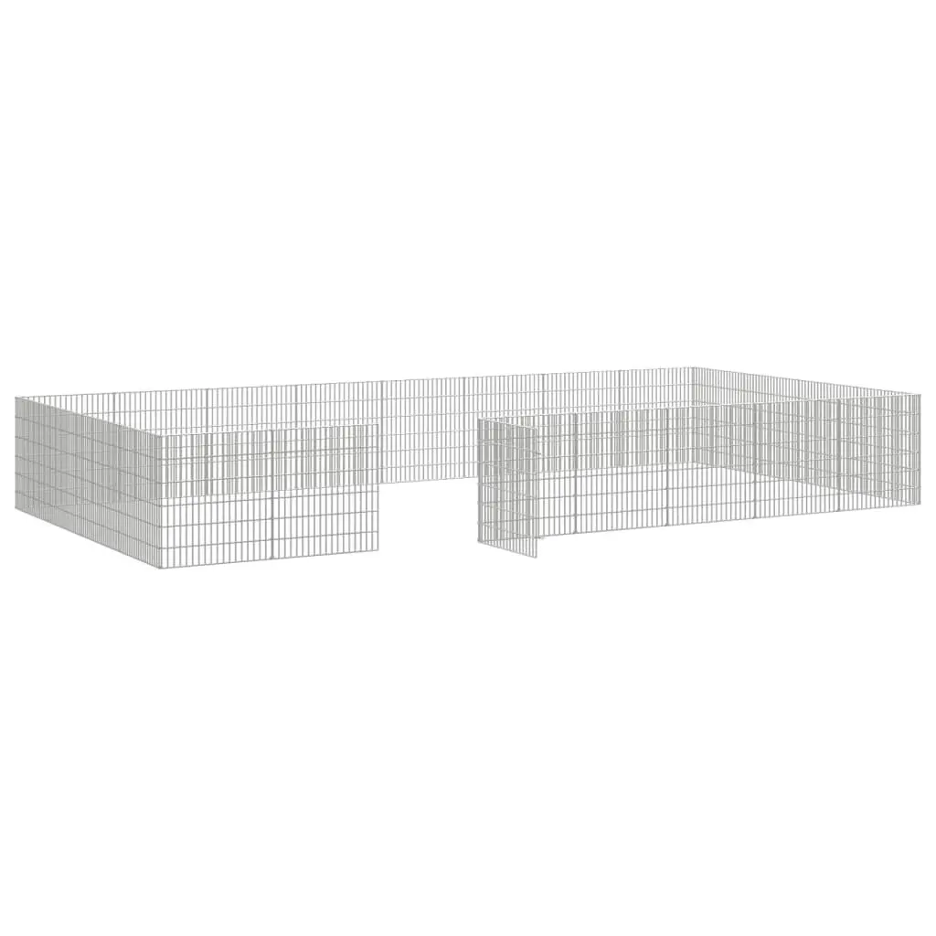 Free Range Animal Enclosure 24-Panel 54x60 cm Galvanised Iron 3321345