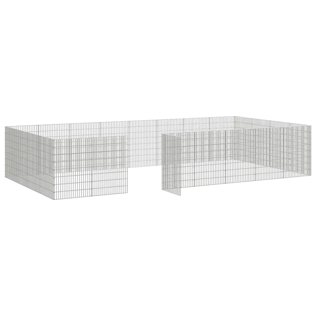 Free Range Animal Enclosure 24-Panel 54x80 cm Galvanised Iron 3321347