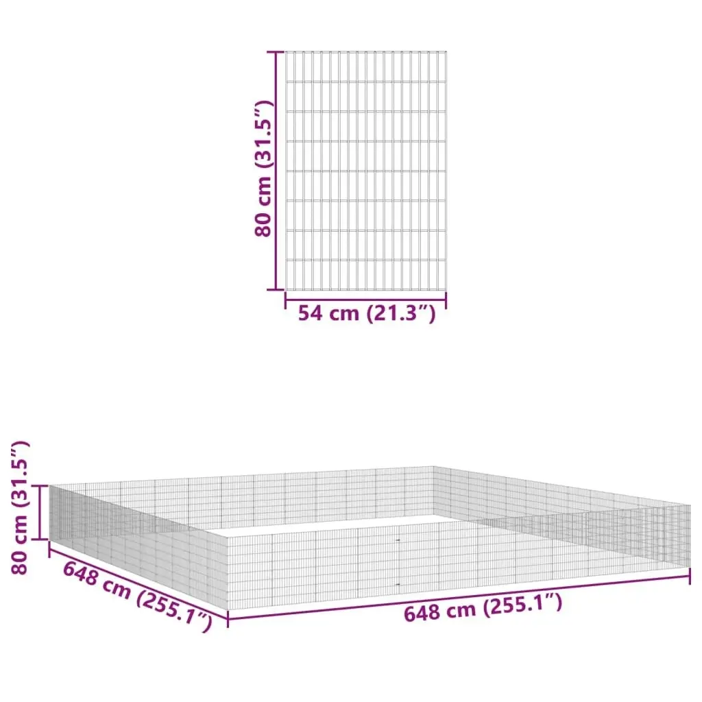 Free Range Animal Enclosure 48-Panel 54x80 cm Galvanised Iron 3321348