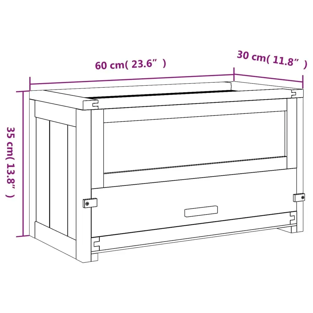 Hamster Cage 60x30x35 cm Solid Wood Fir 172377