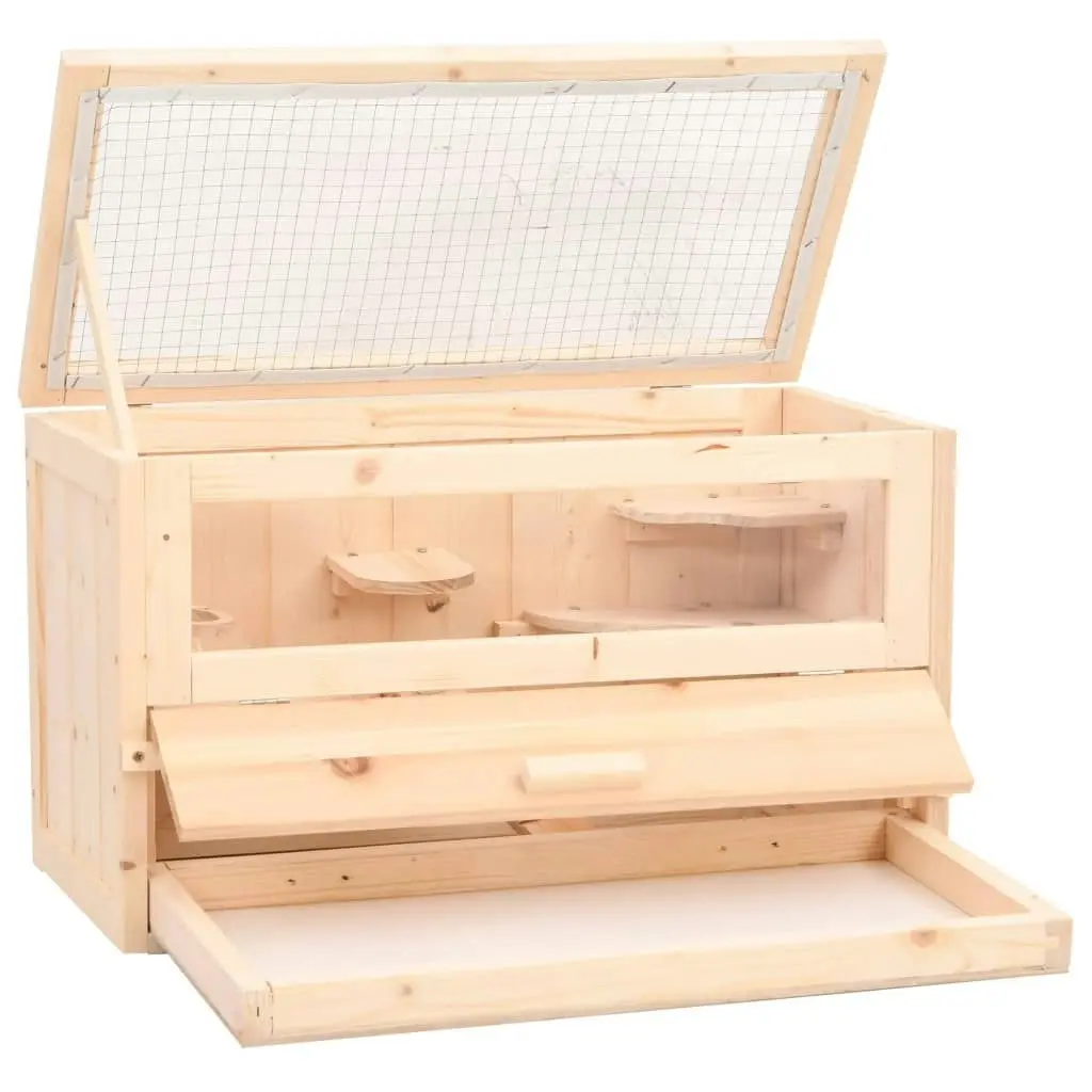 Hamster Cage 60x30x35 cm Solid Wood Fir 172377