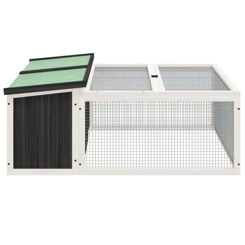 Rabbit Hutch Grey 117.5x97x47.5 cm Solid Wood Pine 172287