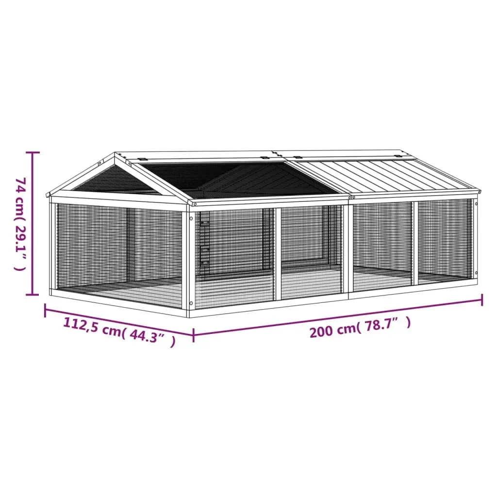 Run Box Brown 200x112.5x74 cm Solid Wood Pine 172300