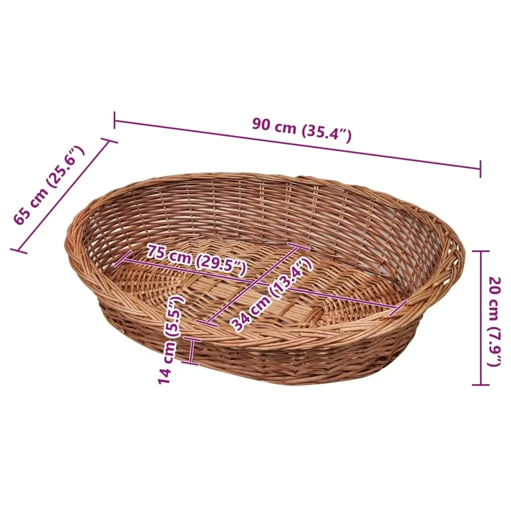 Willow Dog Basket/Pet Bed Natural 90 cm 170340