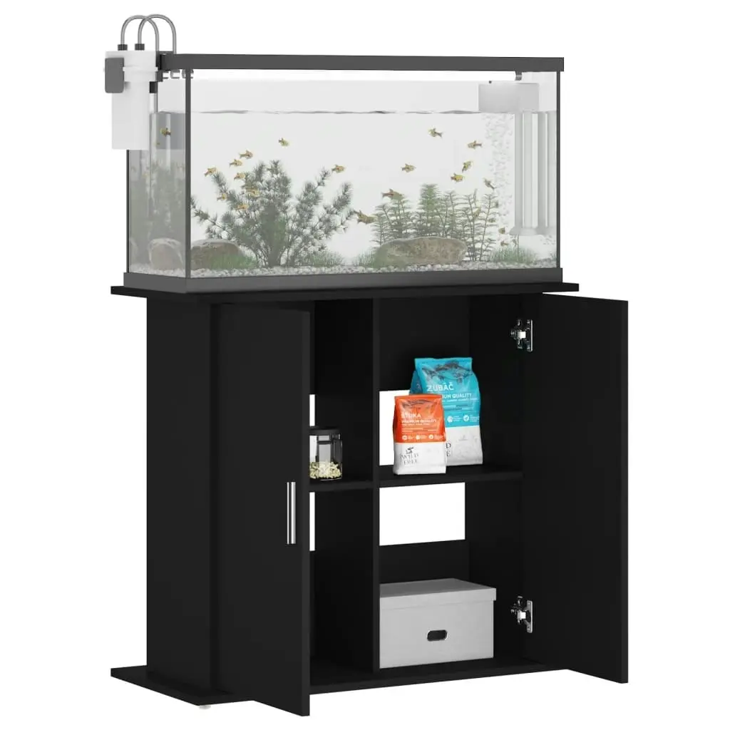 Aquarium Stand Black 81x36x73 cm Engineered Wood 833600