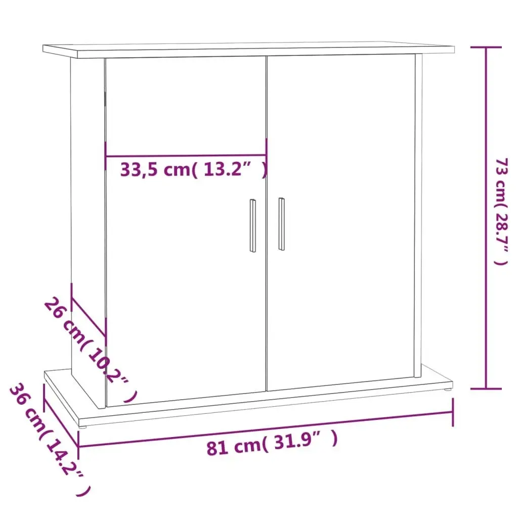 Aquarium Stand Black 81x36x73 cm Engineered Wood 833600