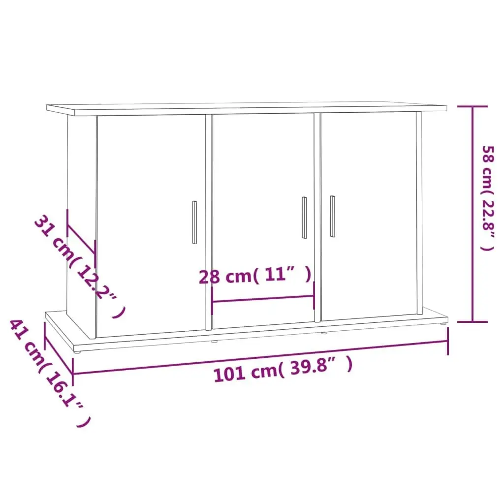 Aquarium Stand Sonoma Oak 101x41x58 cm Engineered Wood 833634