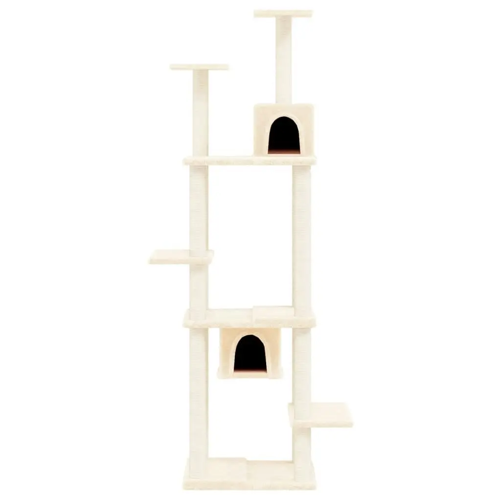 Cat Tree with Sisal Scratching Posts Cream 176 cm 171687