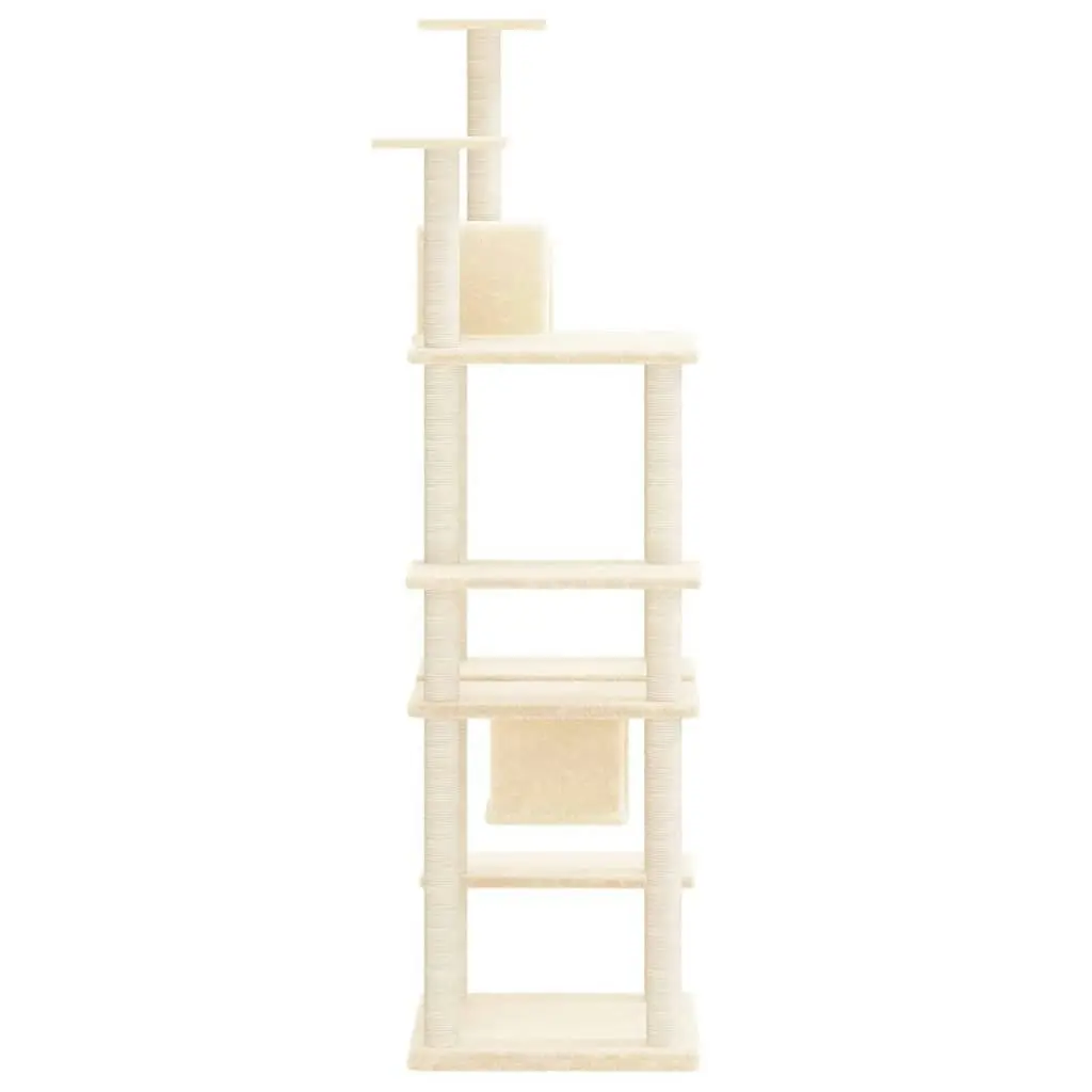 Cat Tree with Sisal Scratching Posts Cream 176 cm 171687