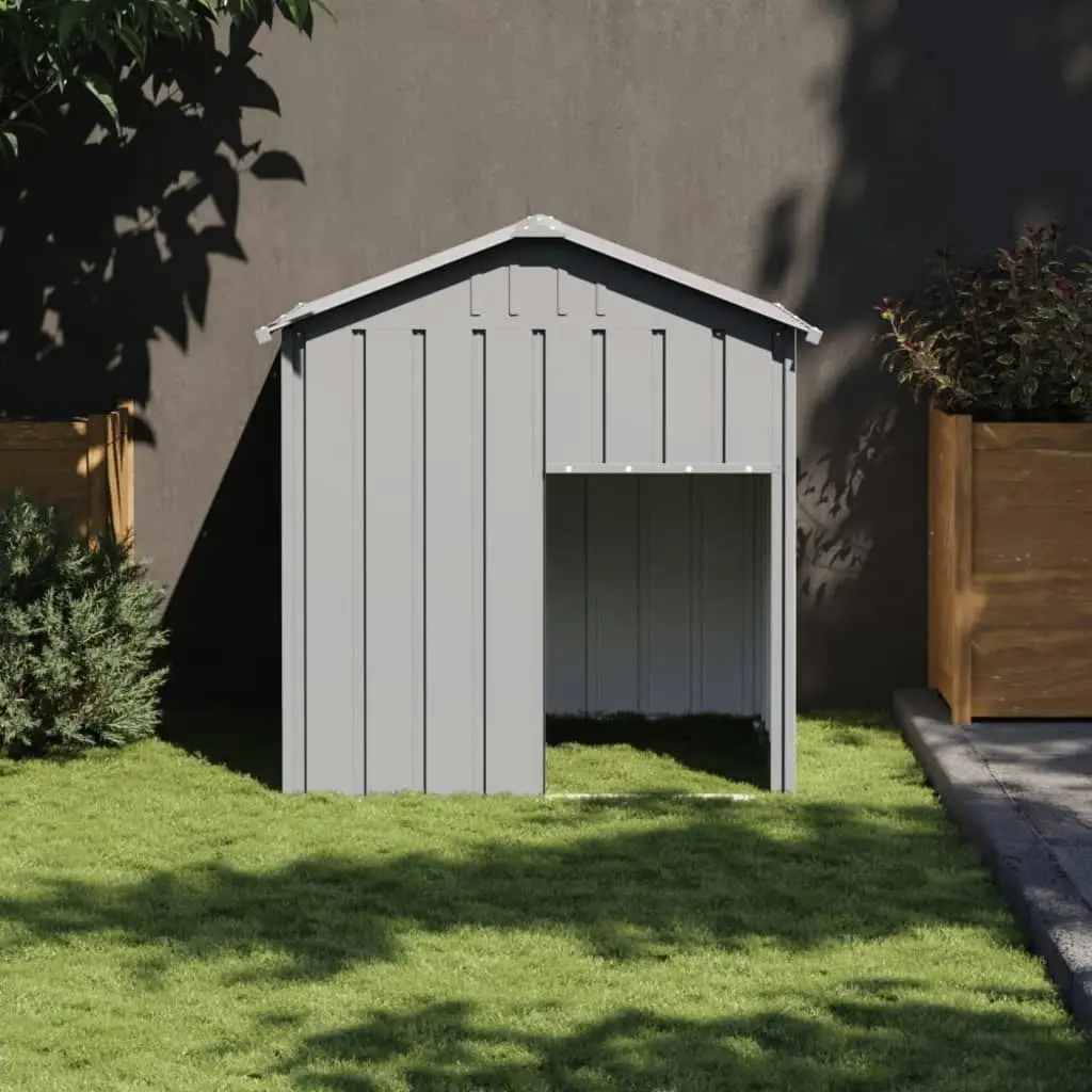 Dog House with Roof Light Grey 117x103x123 cm Galvanised Steel 172350