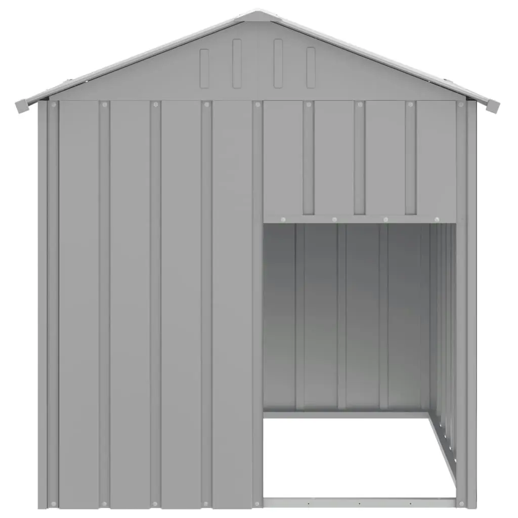 Dog House with Roof Light Grey 117x103x123 cm Galvanised Steel 172350