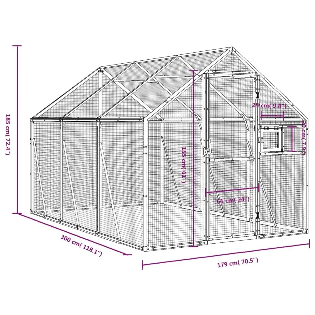 Aviary Anthracite 1.79x3x1.85 m Aluminium 3155802