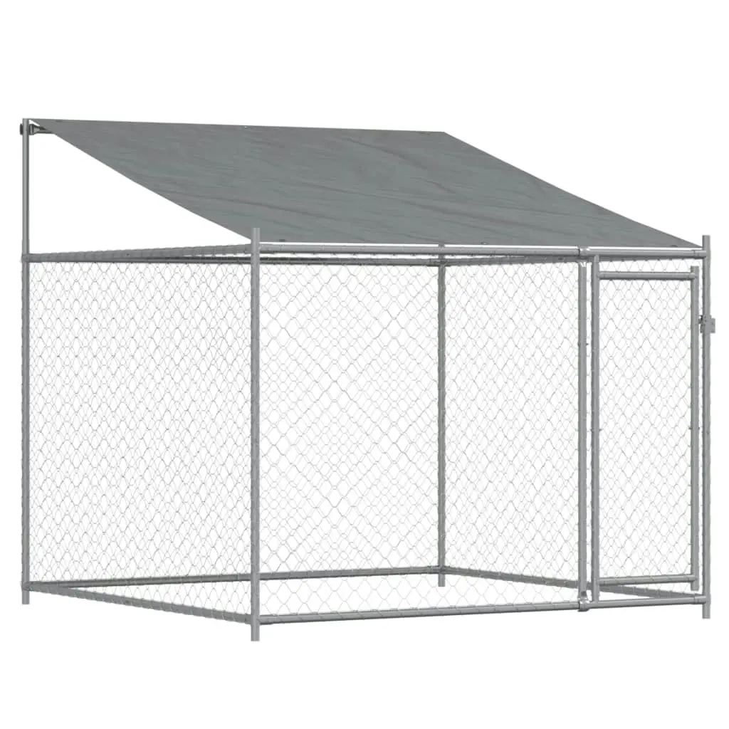 Dog Cage with Roof and Doors Grey 12x2x2 m Galvanised Steel 3209567