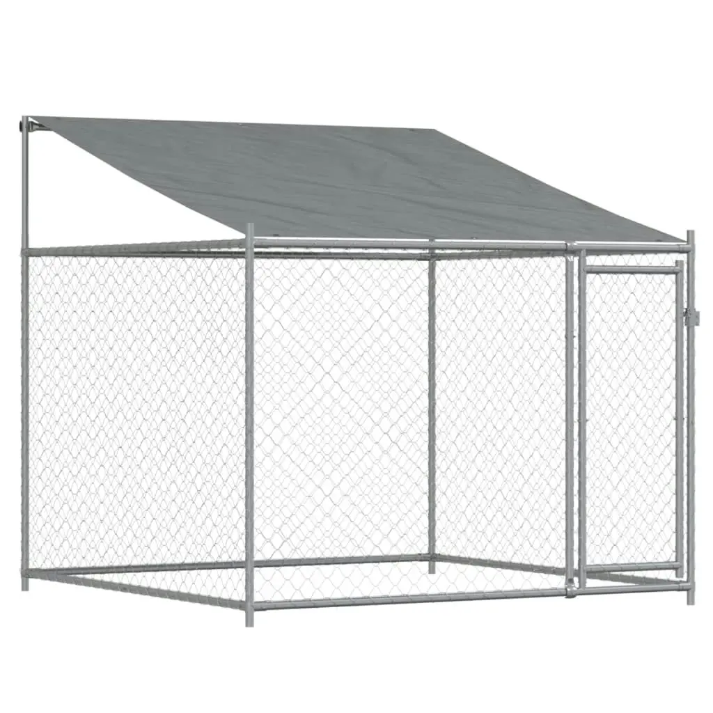 Dog Cage with Roof and Doors Grey 8x2x2 m Galvanised Steel 3209565