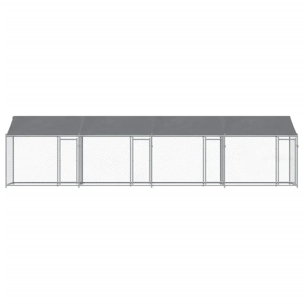 Dog Cage with Roof and Doors Grey 8x2x2 m Galvanised Steel 3209565