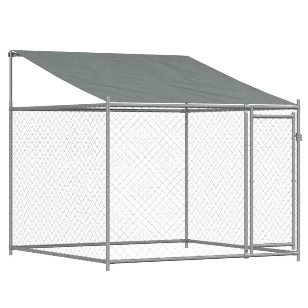 Dog Cage with Roof and Door Grey 6x2x2 m Galvanised Steel 3209569