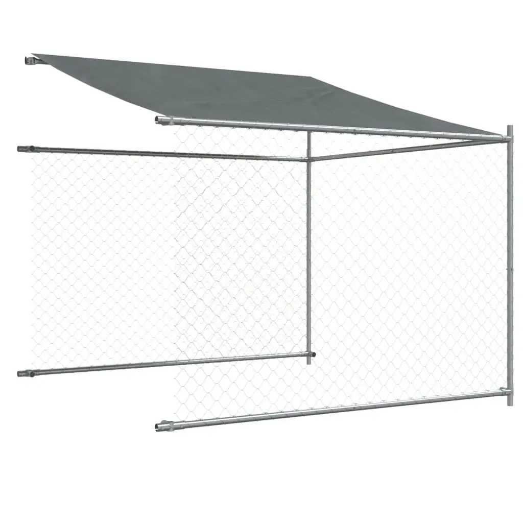 Dog Cage with Roof and Door Grey 6x2x2 m Galvanised Steel 3209569