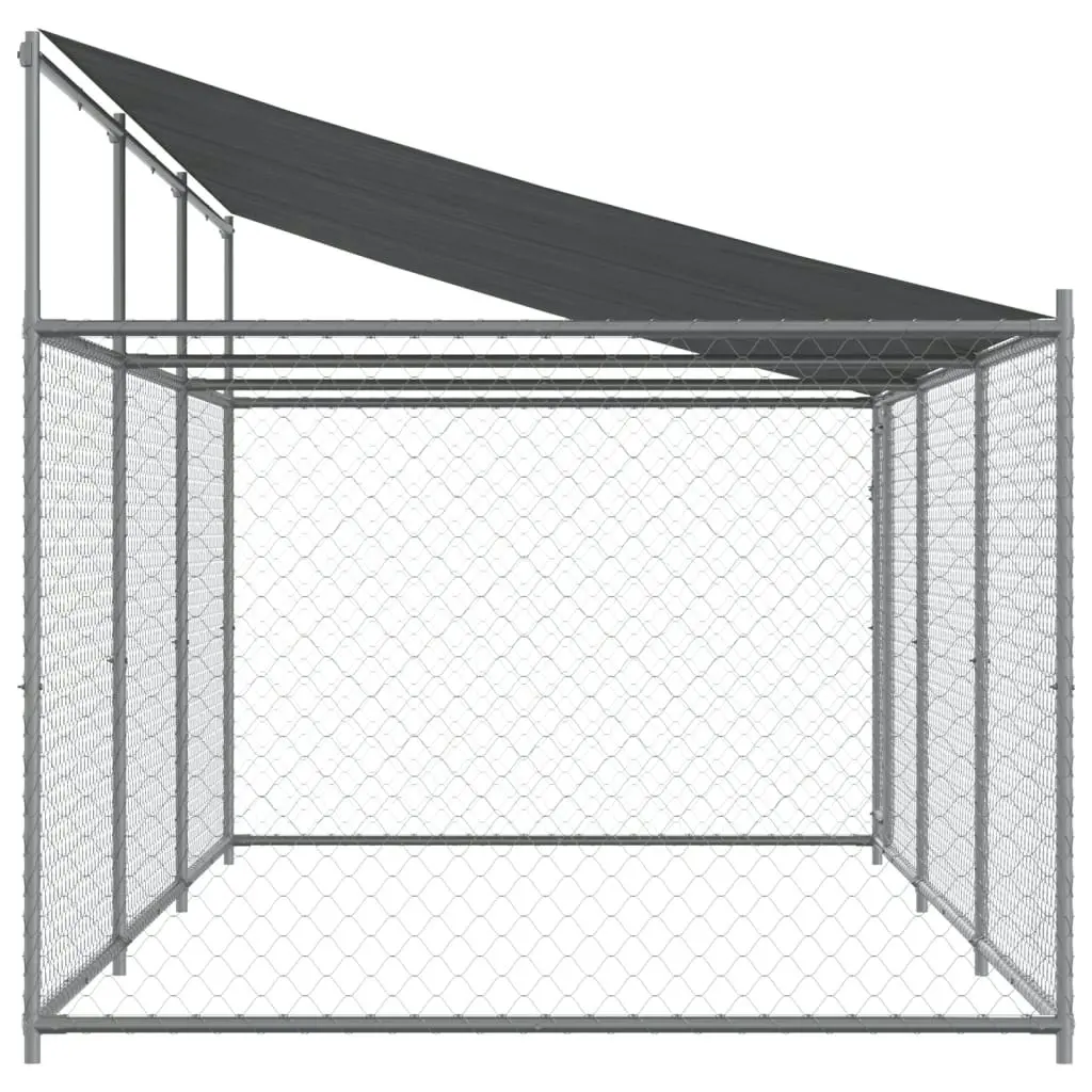 Dog Cage with Roof and Door Grey 6x2x2 m Galvanised Steel 3209569