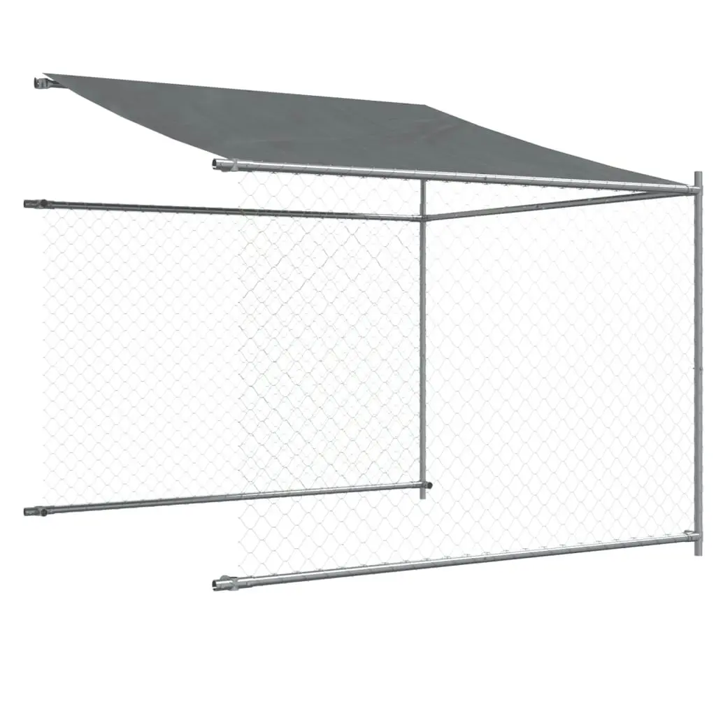 Dog Cage with Roof and Door Grey 10x2x2 m Galvanised Steel 3209571