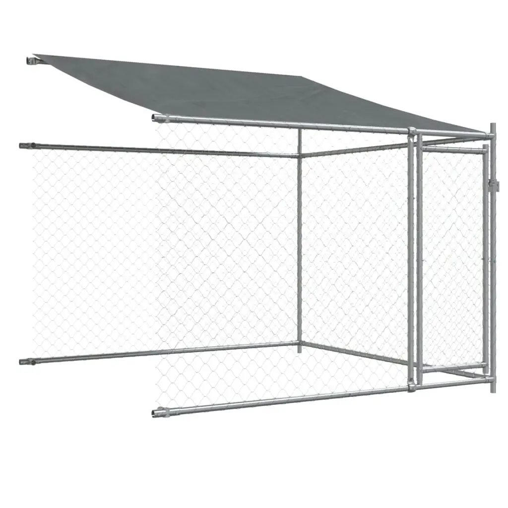 Dog Cage with Roof and Doors Grey 6x2x2 m Galvanised Steel 3209564