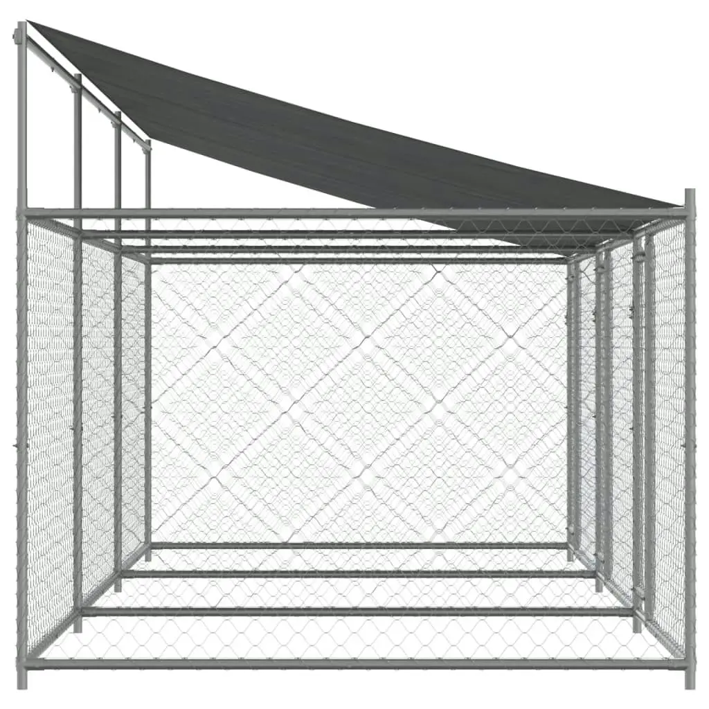 Dog Cage with Roof and Doors Grey 6x2x2 m Galvanised Steel 3209564