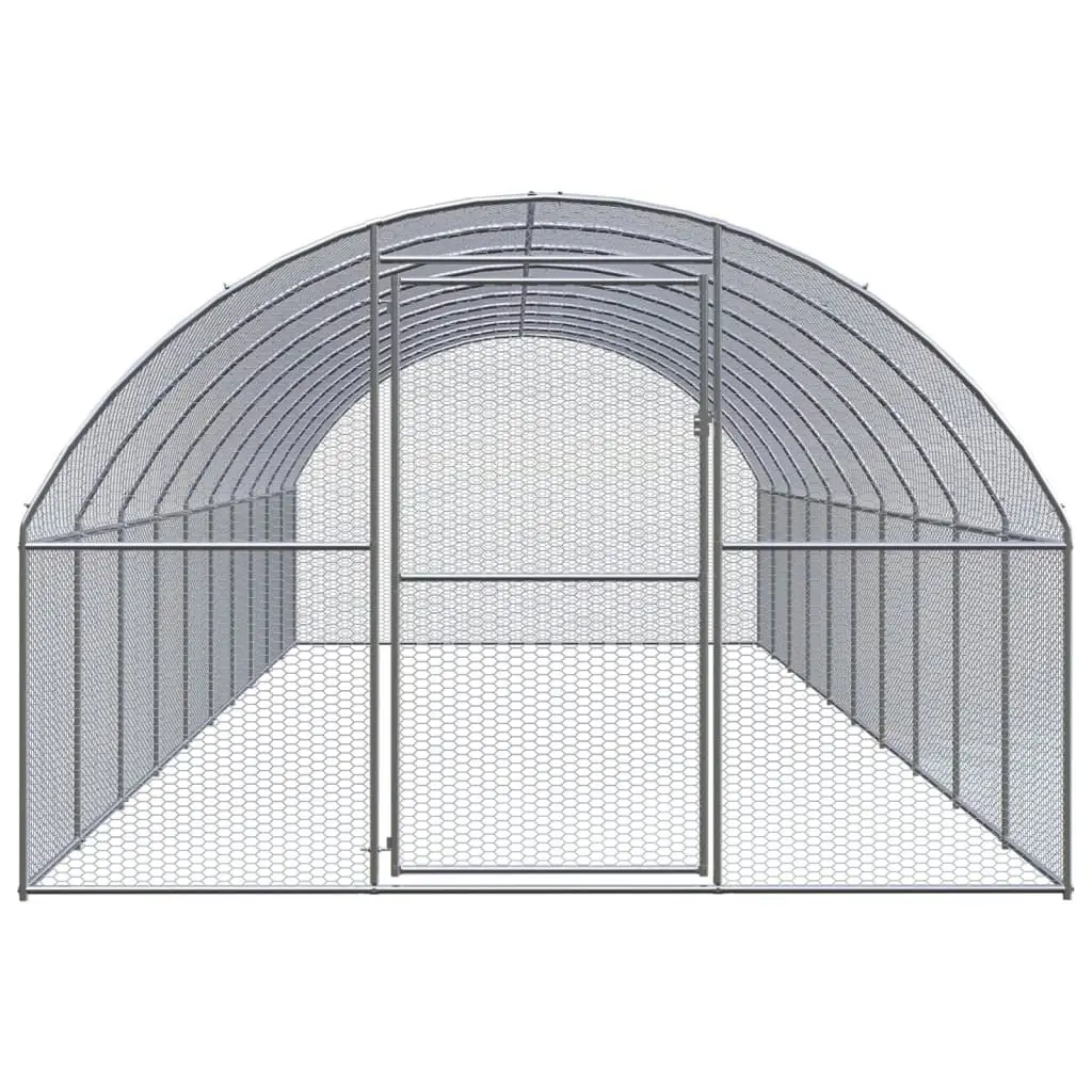 Outdoor Chicken Coop 3x10x2 m Galvanised Steel 3095467