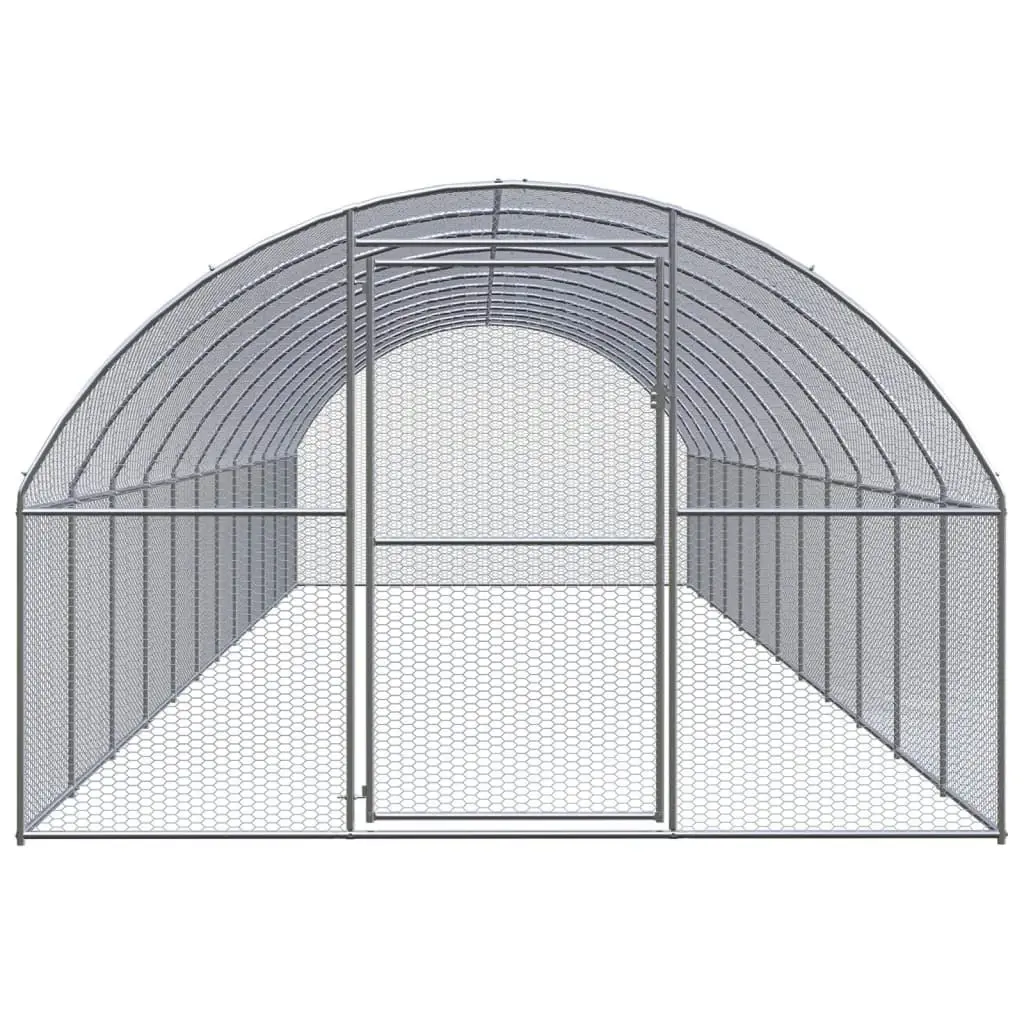 Outdoor Chicken Coop 3x12x2 m Galvanised Steel 3095468