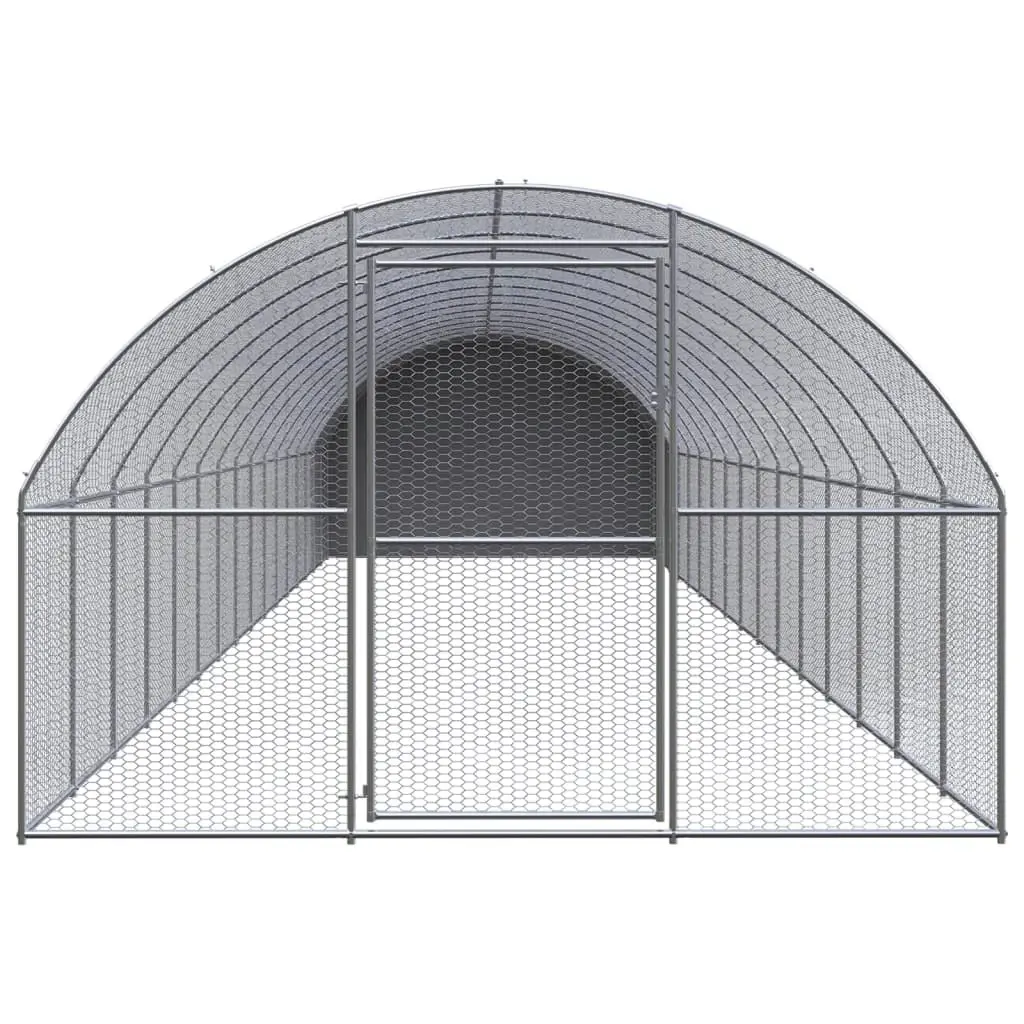 Outdoor Chicken Coop 3x16x2 m Galvanised Steel 3095478