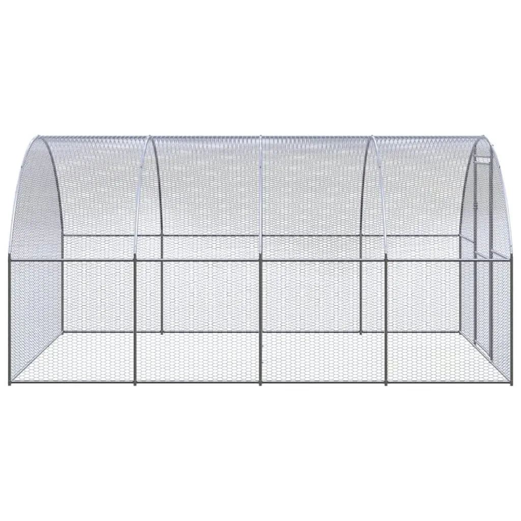 Outdoor Chicken Coop 3x4x2 m Galvanised Steel 3095464