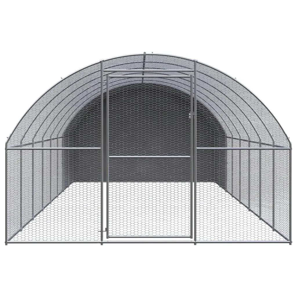 Outdoor Chicken Coop 3x8x2 m Galvanised Steel 3095475