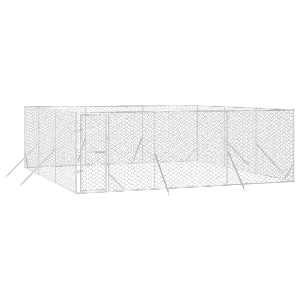 Outdoor Dog Kennel Silver 6x6x2 m Galvanised Steel 3190460