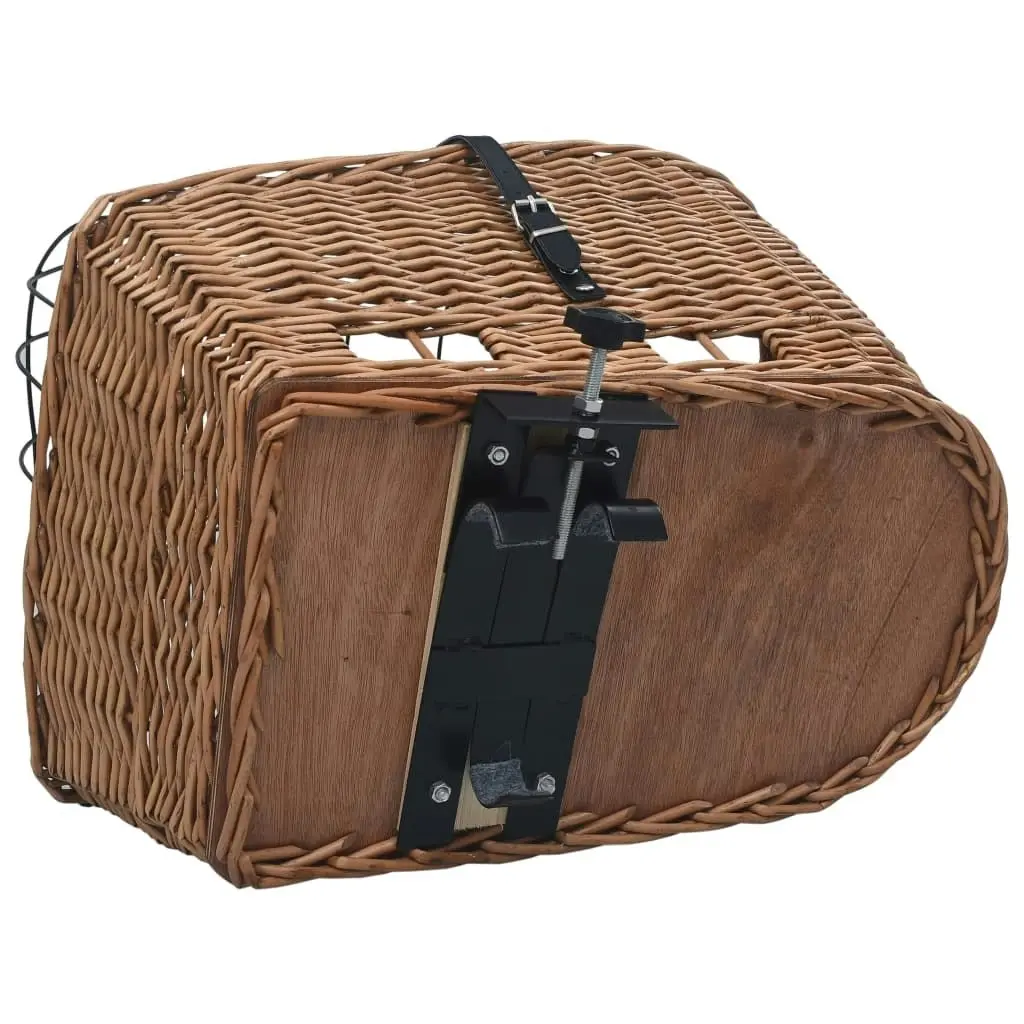 Bike Rear Basket with Cover 55x31x36 cm Natural Willow 170903