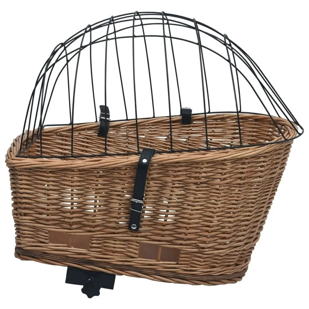 Bike Rear Basket with Cover 55x31x36 cm Natural Willow 170903